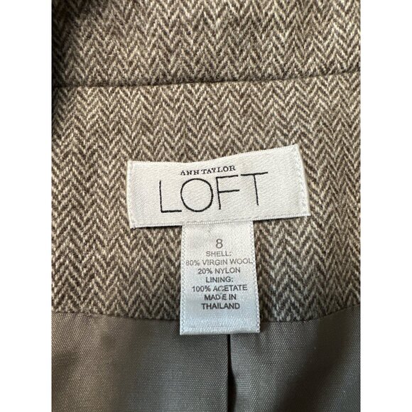 Ann Taylor Loft Virgin Wool Blend Button Front Blazer Women's Size 8 - Picture 6 of 8